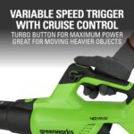 Greenworks 40V 20" Cordless Lawn Mower (Push), Axial Leaf Blower (500 CFM / 120 MPH),12" String Trimmer with 2 Batteries(5Ah+2Ah) and Chargers - Image 10