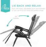 Best Choice Products Set of 2 Adjustable Steel Mesh Zero Gravity Lounge Chair Recliners w/Pillows and Cup Holder Trays - Gray - Image 5