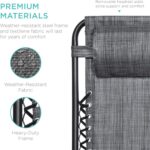 Best Choice Products Set of 2 Adjustable Steel Mesh Zero Gravity Lounge Chair Recliners w/Pillows and Cup Holder Trays - Gray - Image 8