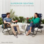 Best Choice Products Set of 2 Adjustable Steel Mesh Zero Gravity Lounge Chair Recliners w/Pillows and Cup Holder Trays - Gray - Image 9