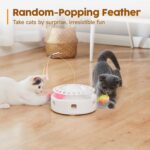 Potaroma Cat Toys 3in1 Automatic Interactive Kitten Toy, Fluttering Butterfly, Moving Feather, Track Balls, Dual Power Supplies, USB Powered, Indoor Exercise Kicker (Bright White) - Image 5