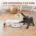 Potaroma Cat Toys 3in1 Automatic Interactive Kitten Toy, Fluttering Butterfly, Moving Feather, Track Balls, Dual Power Supplies, USB Powered, Indoor Exercise Kicker (Bright White) - Image 6