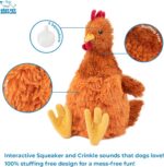 Best Pet Supplies Interactive Squeaky Dog Chew Toy, Ideal Dog Toys for Chewers, Small, Medium & Large Dogs, and Fetch Lovers - Crinkle Chicken (Brown), Large - Image 3