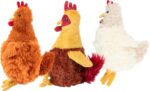 Best Pet Supplies Interactive Squeaky Dog Chew Toy, Ideal Dog Toys for Chewers, Small, Medium & Large Dogs, and Fetch Lovers - Crinkle Chicken (Brown), Large - Image 5