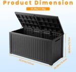 Outdoor Storage Box Waterproof, 200 Gallon Lockable Resin Large Deck Box, Patio Storage Bin for Pool Accessories Cushion Furniture, Garden Tools, UV-Resistant Outside Delivery, Black - Image 3