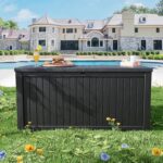 Outdoor Storage Box Waterproof, 200 Gallon Lockable Resin Large Deck Box, Patio Storage Bin for Pool Accessories Cushion Furniture, Garden Tools, UV-Resistant Outside Delivery, Black - Image 8