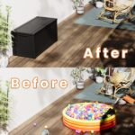 Outdoor Storage Box Waterproof, 200 Gallon Lockable Resin Large Deck Box, Patio Storage Bin for Pool Accessories Cushion Furniture, Garden Tools, UV-Resistant Outside Delivery, Black - Image 9