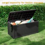 Outdoor Storage Box Waterproof, 200 Gallon Lockable Resin Large Deck Box, Patio Storage Bin for Pool Accessories Cushion Furniture, Garden Tools, UV-Resistant Outside Delivery, Black - Image 10