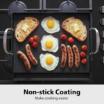 Utheer Cast Iron Griddle, Pre-Seasoned, Nonstick, 17 x 13 in Flat Top | For outdoor grilling, breakfast, camping and tailgating, with grease groove and high sidewalls for easier cleanup - Image 3