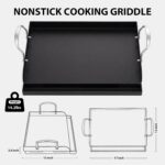 Utheer Cast Iron Griddle, Pre-Seasoned, Nonstick, 17 x 13 in Flat Top | For outdoor grilling, breakfast, camping and tailgating, with grease groove and high sidewalls for easier cleanup - Image 4