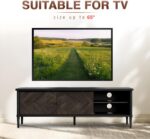 Howizz Lenia Solid Acacia Wood TV Stand for TVs up to 70 Inch, Modern Farmhouse Mid Century Media TV Console, Entertainment Center with Storage & Cabinets for Living Room, Mocha Black Finish - Image 5