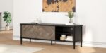Howizz Lenia Solid Acacia Wood TV Stand for TVs up to 70 Inch, Modern Farmhouse Mid Century Media TV Console, Entertainment Center with Storage & Cabinets for Living Room, Mocha Black Finish - Image 9