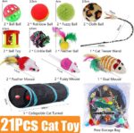 21 Pcs Cat Toys for Indoor Cats Collapsible Cat Tunnel Interactive Feather Teaser Wand Ball Toy for Kitten Cats - Image 3