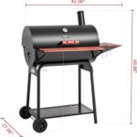 Royal Gourmet CC1830V 30 Barrel Charcoal Grill with Wood-Painted Side Front Table, 627 Square Inches Cooking Space, for Outdoor Backyard, Patio and Parties, Black - Image 5