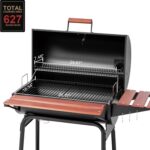 Royal Gourmet CC1830V 30 Barrel Charcoal Grill with Wood-Painted Side Front Table, 627 Square Inches Cooking Space, for Outdoor Backyard, Patio and Parties, Black - Image 10