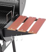 Royal Gourmet CC1830V 30 Barrel Charcoal Grill with Wood-Painted Side Front Table, 627 Square Inches Cooking Space, for Outdoor Backyard, Patio and Parties, Black - Image 11