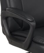 Amazon Basics Classic Puresoft PU Padded Mid-Back Office Desk Chair with Armrest, Easy Assembly, Sturdy Metal Base, Wheels, 275lb Support, 26"D x 23.75"W x 42"H, Black - Image 7