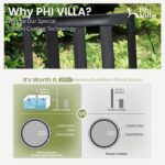 PHI VILLA Outdoor Metal Chairs Set of 2, Black Stackable Wrought Iron Outside Dining Chairs, All Weather Heavy-Duty Seating Furniture for Patio, Deck, Porch, Backyard - Image 9
