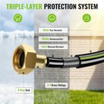 100 FT Retractable Garden Hose Reel for Large Yards, Heavy Duty Wall Mounted Water Hose Reel with Auto Slow Rewind, Any Length Lock & 10-Pattern Nozzle for Watering, Car Washing and Outdoor Cleaning - Image 8