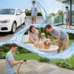 100 FT Retractable Garden Hose Reel for Large Yards, Heavy Duty Wall Mounted Water Hose Reel with Auto Slow Rewind, Any Length Lock & 10-Pattern Nozzle for Watering, Car Washing and Outdoor Cleaning - Image 9