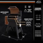 Traeger Grills Pro 22 Wood Pellet Grill & Smoker, Electric Pellet Smoker Grill Combo, 6-in-1 BBQ Versatility, 572 sq. in. Grilling Capacity, Meat Probe, 450 Degree Max Temperature, 18LB Hopper, Bronze - Image 3