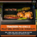 Traeger Grills Pro 22 Wood Pellet Grill & Smoker, Electric Pellet Smoker Grill Combo, 6-in-1 BBQ Versatility, 572 sq. in. Grilling Capacity, Meat Probe, 450 Degree Max Temperature, 18LB Hopper, Bronze - Image 7