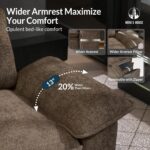 HERA'S HOUSE 3 Pieces Modular Sectional Sofa Sets, Oversized Couch Set with Loveseats and Armchair, Comfy Cloud Couches with Pillows, 6-Seater Deep Seat Sofa for Living Room, Chenille Grayish Brown - Image 4
