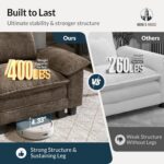 HERA'S HOUSE 3 Pieces Modular Sectional Sofa Sets, Oversized Couch Set with Loveseats and Armchair, Comfy Cloud Couches with Pillows, 6-Seater Deep Seat Sofa for Living Room, Chenille Grayish Brown - Image 8