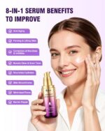 Retinol Peptides Serum for Face: Anti Aging Collagen NAD+ Hydration Serum for Wrinkles Fine Lines, Firming Face Neck Skin for Women Men Day Night - Image 8