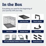MidWest Homes for Pets 36-Inch iCrate for Medium-Large Breeds, 41-70 lbs, Single Door Folding Dog Crate with Divider Panel, Leak-Proof Tray & Secure Latches, Portable, Durable & Easy to Assemble - Image 8