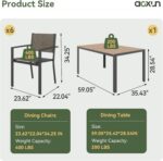 Aoxun 7-Piece Patio Table and Chairs Set for 6, All Weather Outdoor Dining Set with 6 Textilene Chairs and 1 Rectangular Metal Table, Patio Dining Sets for Backyard, Garden and Poolside, Brown - Image 3