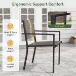 Aoxun 7-Piece Patio Table and Chairs Set for 6, All Weather Outdoor Dining Set with 6 Textilene Chairs and 1 Rectangular Metal Table, Patio Dining Sets for Backyard, Garden and Poolside, Brown - Image 5