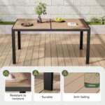Aoxun 7-Piece Patio Table and Chairs Set for 6, All Weather Outdoor Dining Set with 6 Textilene Chairs and 1 Rectangular Metal Table, Patio Dining Sets for Backyard, Garden and Poolside, Brown - Image 6