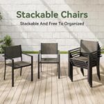 Aoxun 7-Piece Patio Table and Chairs Set for 6, All Weather Outdoor Dining Set with 6 Textilene Chairs and 1 Rectangular Metal Table, Patio Dining Sets for Backyard, Garden and Poolside, Brown - Image 7