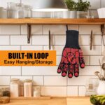 BBQ Gloves, Oven Gloves, 1472°F Extreme Heat Resistant Barbecue Gloves, Silicone Non-Slip Oven Mitts, Kitchen for Cooking, Grilling, and Baking - Image 8