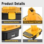 Azocek 2 Packs DM18D Battery Adapter Converter with USB Port for Dewa-lt 18V Tools, Converts for De-Walt 20V for Mil-Waukee 18V Li-ion to De-Walt 18-V Battery Adapter - Image 3