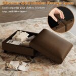 EASE MOOSE Oversized Modular Sectional Sofa, Waterproof & Scratch-Resistant Faux Leather Sofa with Deep Seat, Comfy U-Shaped Sofa with Storage Ottoman, Sectional Couches for Living Room, Dark Brown - Image 7