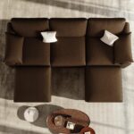 EASE MOOSE Oversized Modular Sectional Sofa, Waterproof & Scratch-Resistant Faux Leather Sofa with Deep Seat, Comfy U-Shaped Sofa with Storage Ottoman, Sectional Couches for Living Room, Dark Brown - Image 10