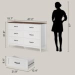 Gizoon 2-Piece Bedroom Furniture Set – Includes a 5 Drawer Dresser, a 6 Chest of Drawers,Modern Farmhouse Dresser Set, Ideal for Bedroom, Living Room - Image 3