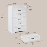 Gizoon 2-Piece Bedroom Furniture Set – Includes a 5 Drawer Dresser, a 6 Chest of Drawers,Modern Farmhouse Dresser Set, Ideal for Bedroom, Living Room - Image 6