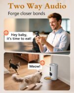 Yakry Automatic Cat Feeder with Camera - 5G WiFi Easy Setup App Control Cat Dry Food Dispenser with Stainless Steel Bowl, 4L/17 Cups, HD 1080P Video with Night Vision for Small Pets Indoor - Image 6