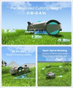 YARDCARE 2026 New M800Plus Robot Lawn Mower, GPS & 3D Vision, with 32.8 ft Magnetic Stripe, Obstacle Avoidance, Auto-Charging, APP Control, Bow-Shaped Mowing for Lawns up to 8611 sq.ft (Grey) - Image 8