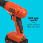 BLACK+DECKER 20V MAX* POWERCONNECT Cordless Drill Driver Kit with Drill Bit Set and Sockets, 100 pc. Tool Kit for Home, Battery and Charger Included ,Orange (BDC120VA100) - Image 7
