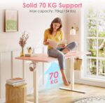 OffiGo Electric Height Adjustable Standing Desk, 48 Inch Pink Computer Desk for Women Girls, Sit Stand Table for Home, Office, Bedroom - Image 6