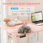 OffiGo Electric Height Adjustable Standing Desk, 48 Inch Pink Computer Desk for Women Girls, Sit Stand Table for Home, Office, Bedroom - Image 7