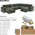 EASE MOOSE Oversized L Shaped Sectional Modular Sofa,Large U Shaped Sectional Couch Wide Deep Seat Modular Cloud Couch Green - Image 3