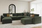 EASE MOOSE Oversized L Shaped Sectional Modular Sofa,Large U Shaped Sectional Couch Wide Deep Seat Modular Cloud Couch Green - Image 4