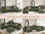 EASE MOOSE Oversized L Shaped Sectional Modular Sofa,Large U Shaped Sectional Couch Wide Deep Seat Modular Cloud Couch Green - Image 8