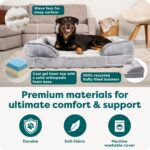 FurHaven Cooling Gel Dog Bed for Large Dogs, Perfect Comfort Sofa Bed with Cool Gel-Top Foam with a Solid Orthopedic Foam Base, Removable Washable Cover, Jumbo Plus XXL, Plush & Velvet, Granite Gray. - Image 6