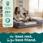 FurHaven Cooling Gel Dog Bed for Large Dogs, Perfect Comfort Sofa Bed with Cool Gel-Top Foam with a Solid Orthopedic Foam Base, Removable Washable Cover, Jumbo Plus XXL, Plush & Velvet, Granite Gray. - Image 10